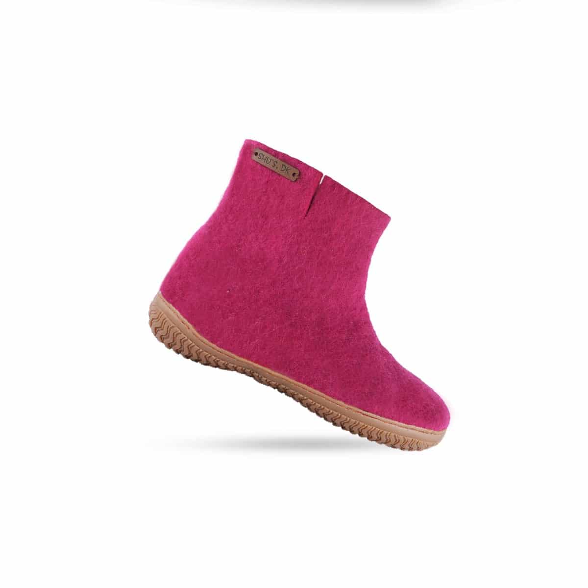 Billede af Uldstøvle (100% ren uld) Model Pink m/gummisål Dansk Design fra SHUS