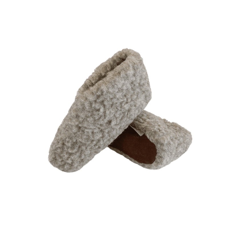 Fluffy Uld Hjemmesko (100% ren uld) - Model Grå - Dansk Design fra SHUS